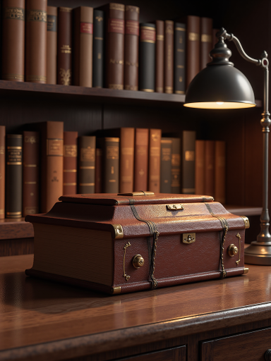 古籍书籍封面,线装书样式,深色封皮,古典书法字体,古代书房背景,古典花纹装饰